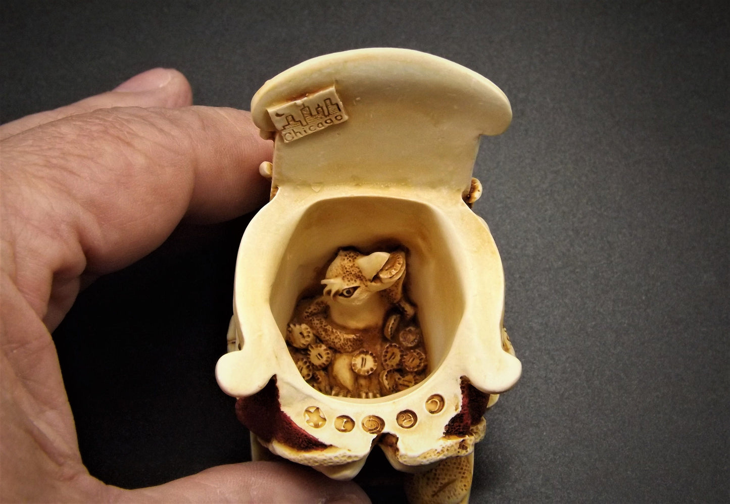 Closeout Sale! Retired 1998 Harmony Kingdom "Jingle Bell Rock'" Jest Figurine TJSESA98 with original box. Excellent condition.