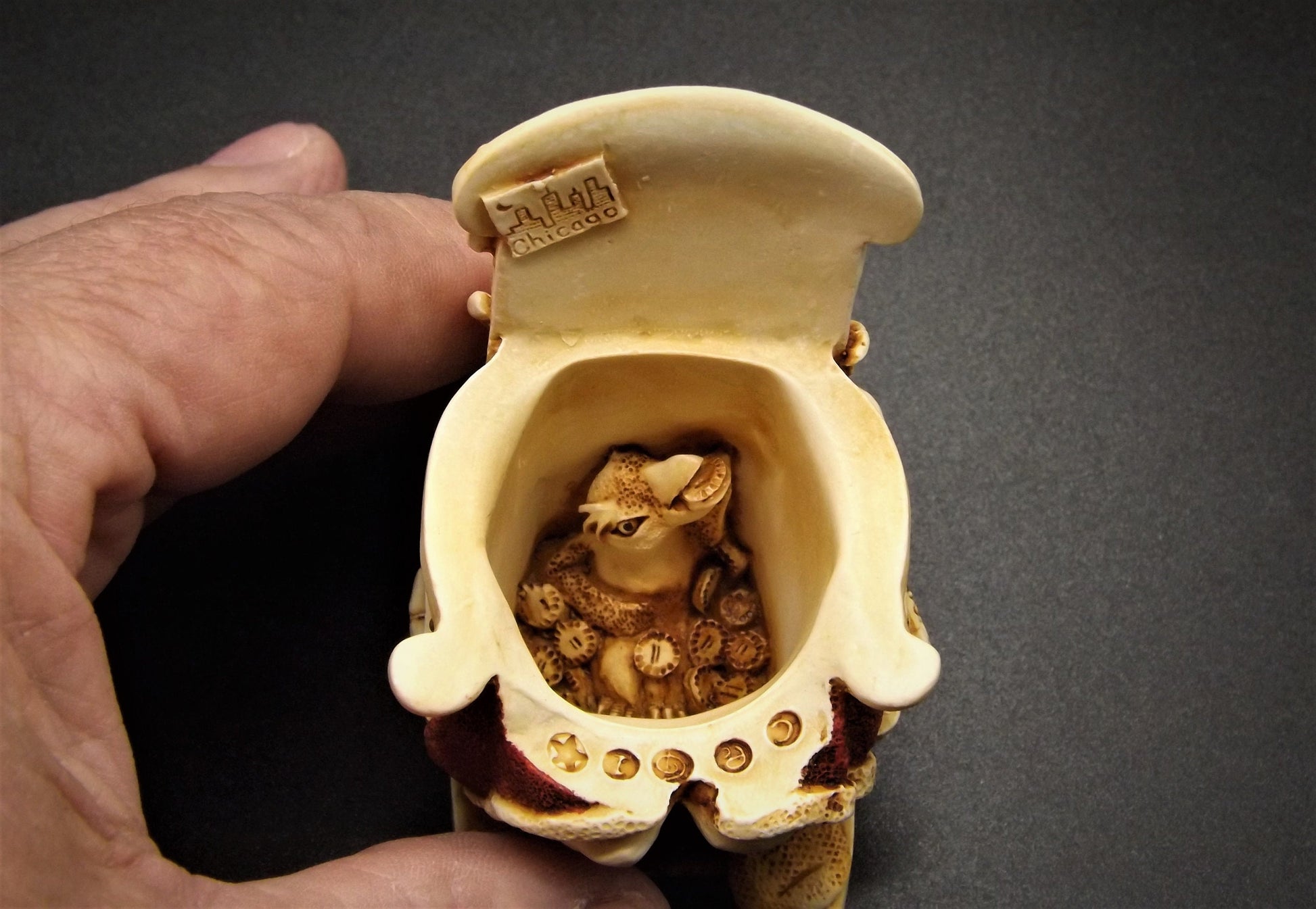 Closeout Sale! Retired 1998 Harmony Kingdom "Jingle Bell Rock'" Jest Figurine TJSESA98 with original box. Excellent condition.