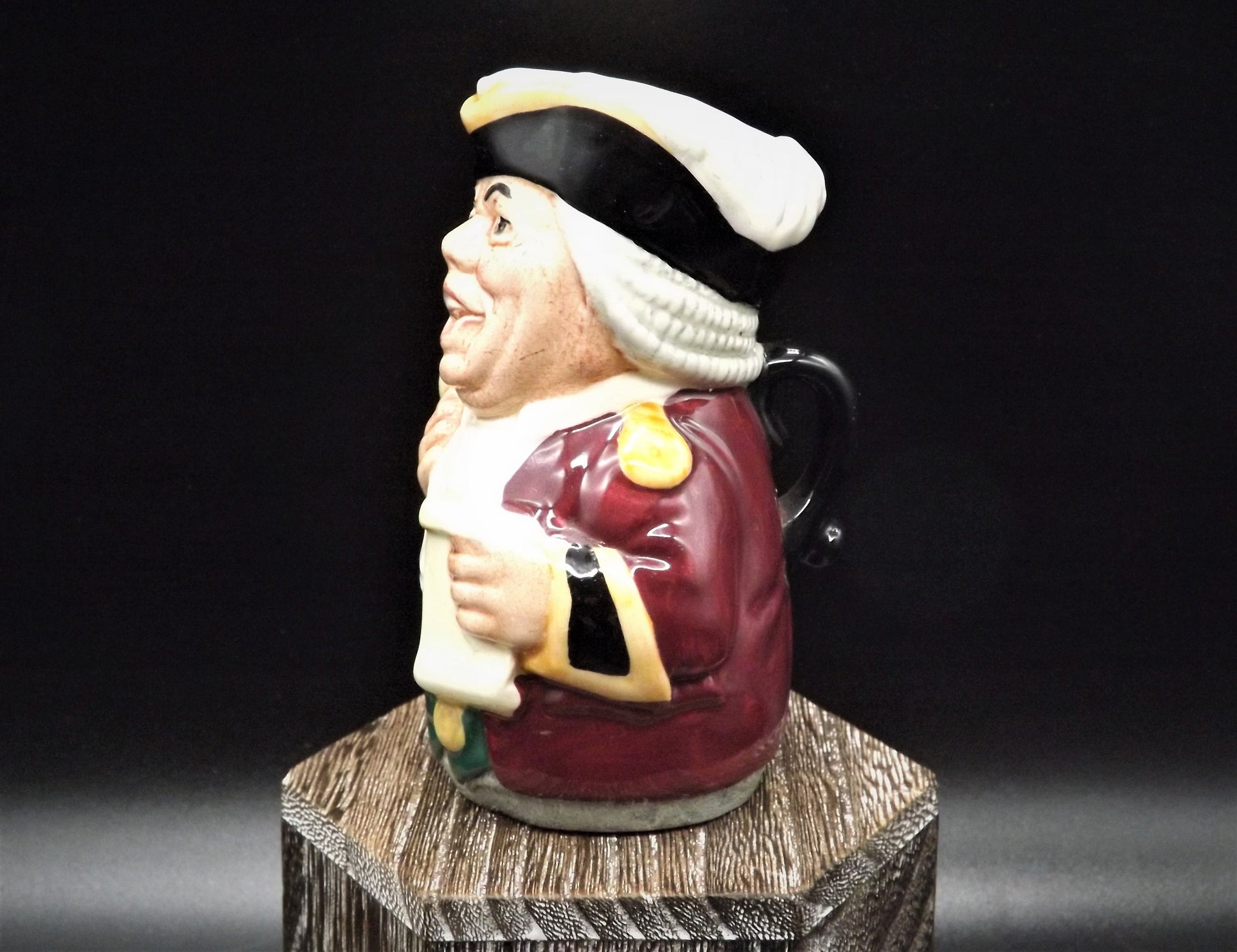 Closeout Sale! Vintage 1983 Royal Doulton Doultonville Collection D-6713 Mr. Tonsil The Town Crier Toby Jug. Excellent condition no box.