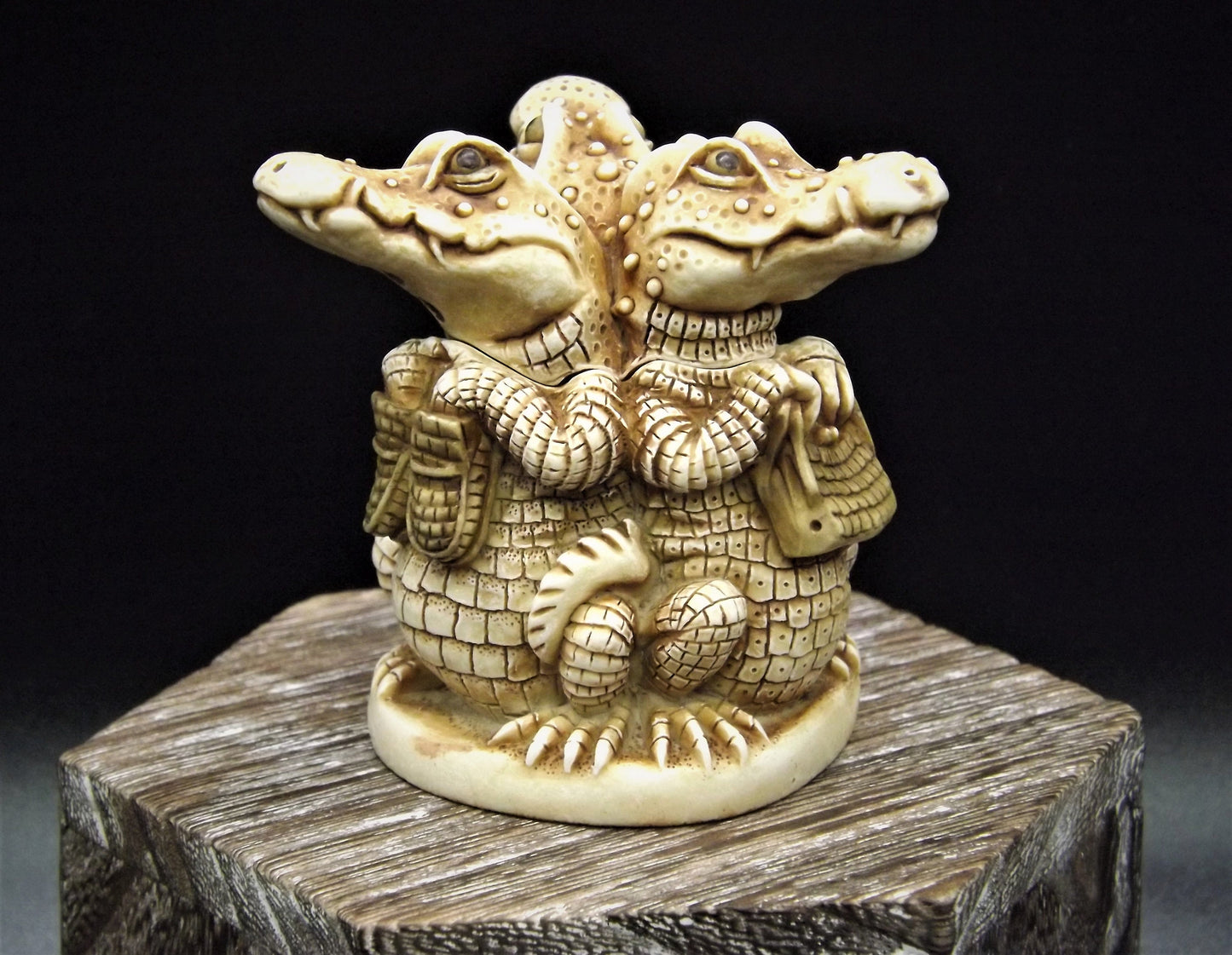 Harmony Kingdom "Designed to Kill" Treasure Jest Alligators or Crocodiles group. Retired with box.