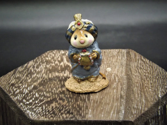 Vintage Wee Forest Folk Mouse Figurine: Wise Man with Turban, 1987