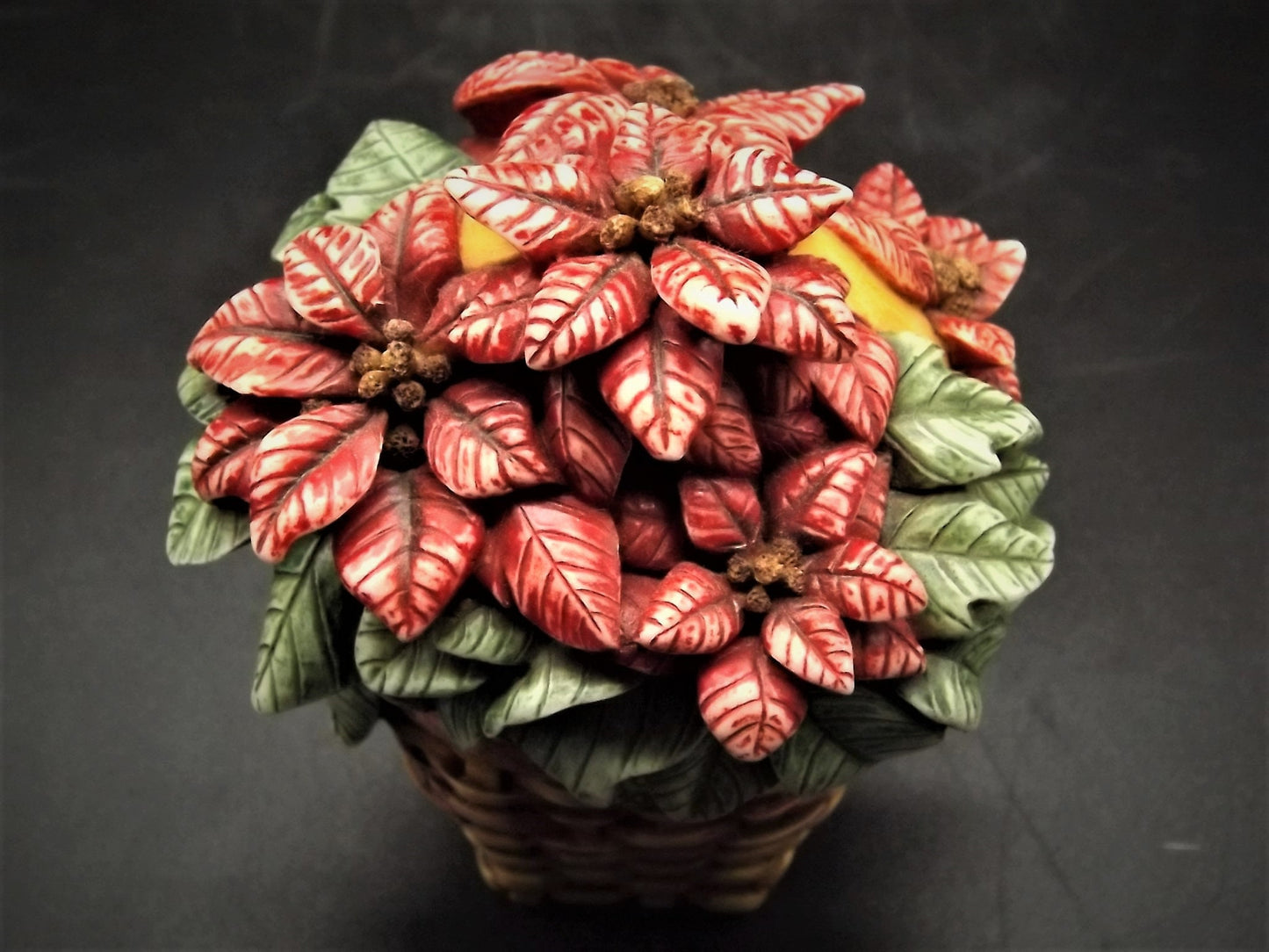 Harmony Kingdom Longaberger Poinsettia Basket Treasure Jest - Limited Edition
