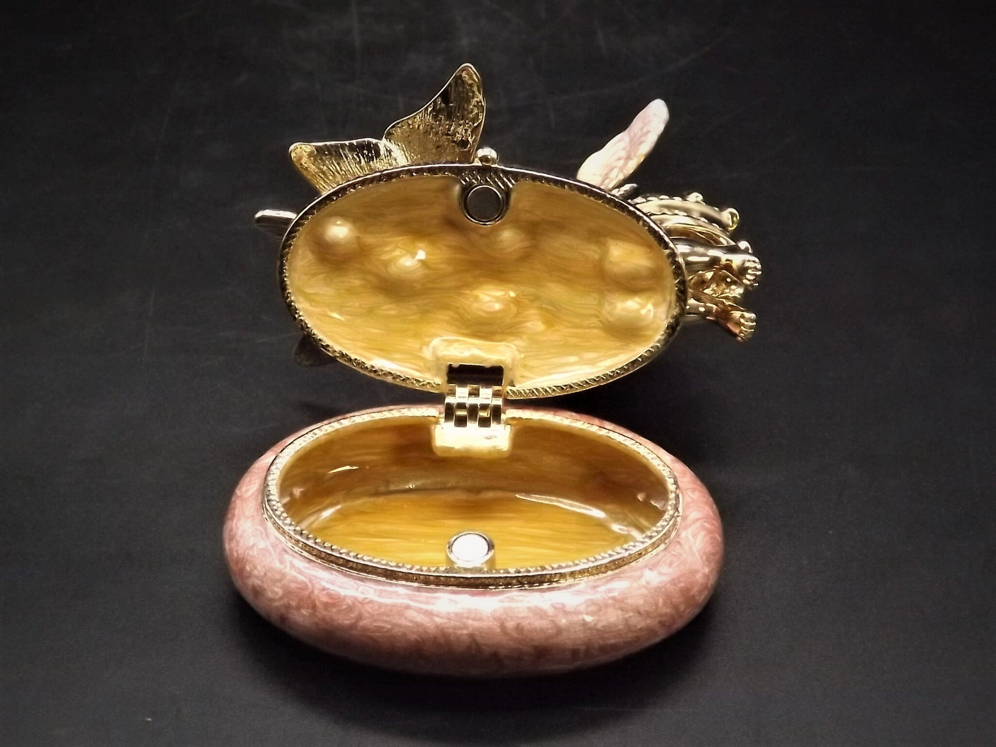 Carucci Enameled Butterfly Angel Trinket Box with Crystals