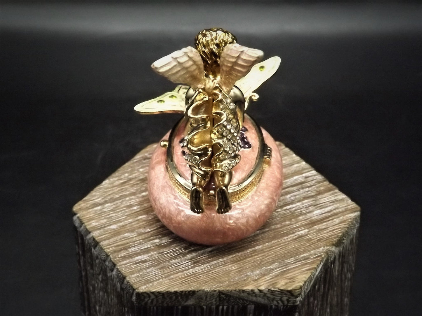 Carucci Enameled Butterfly Angel Trinket Box with Crystals