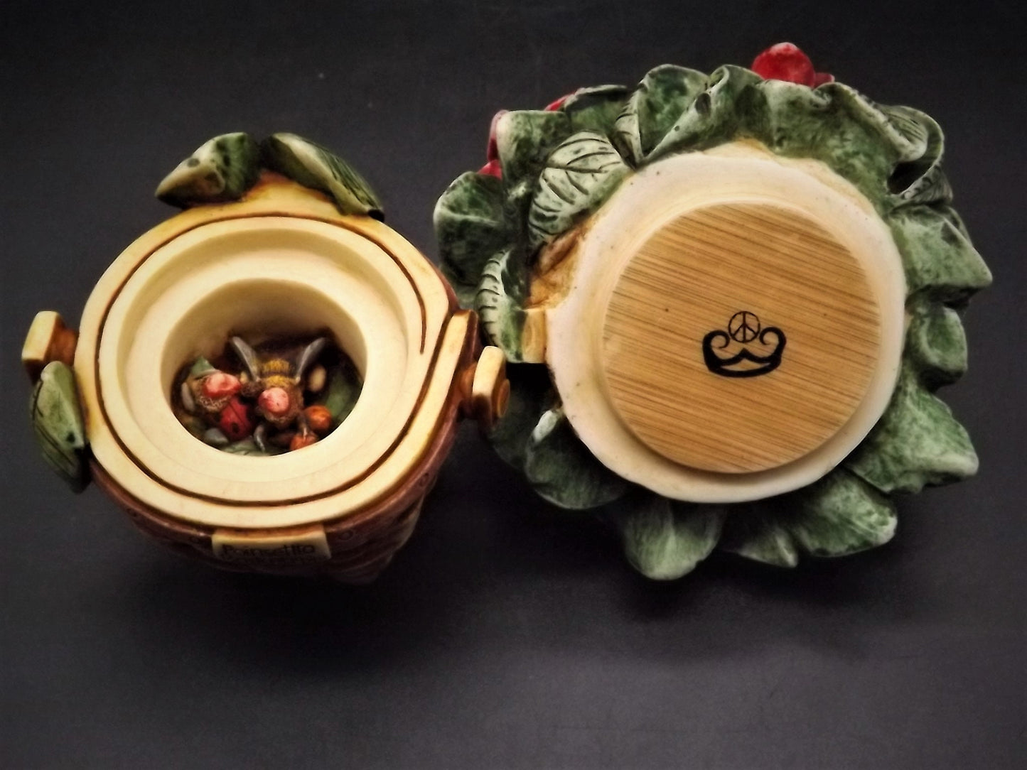 Harmony Kingdom Longaberger Poinsettia Basket Treasure Jest - Limited Edition