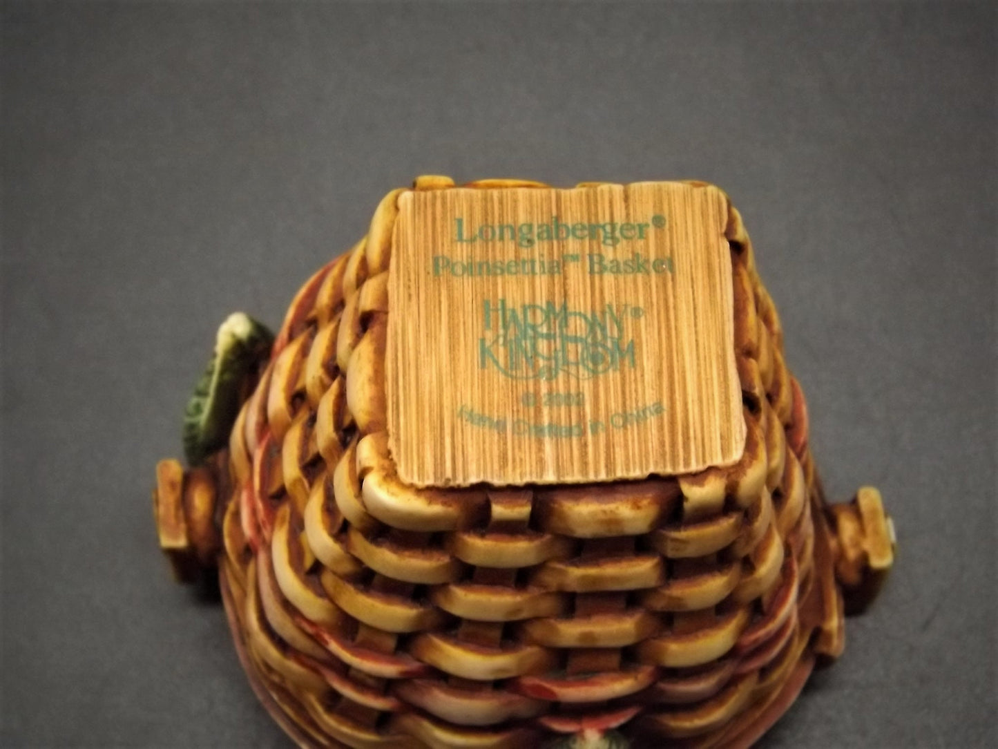 Harmony Kingdom Longaberger Poinsettia Basket Treasure Jest - Limited Edition