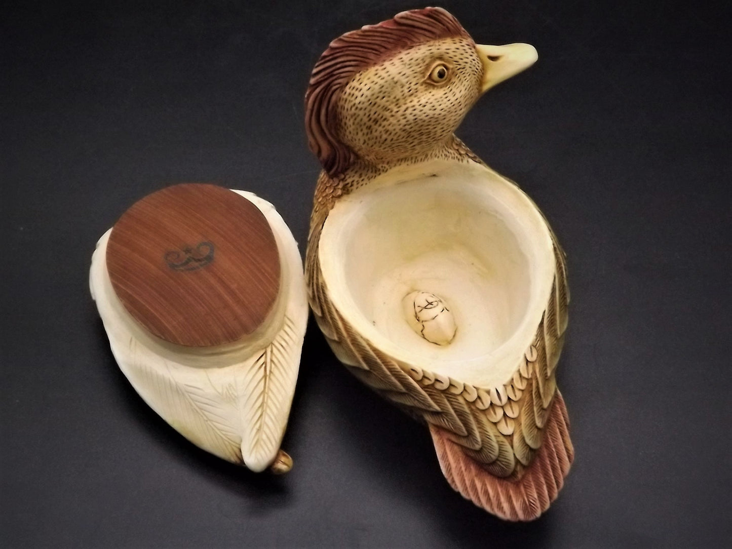 Closeout Sale! Vintage Harmony Kingdom "Keeping Current" Early Duck piece Excellent condition. with cracked egg inside.