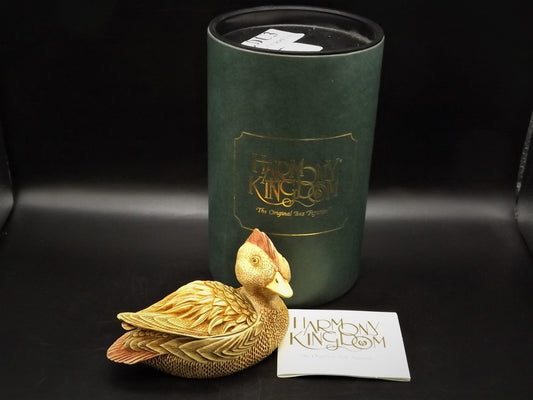 Closeout Sale! Vintage Harmony Kingdom "Keeping Current" Early Duck piece Excellent condition. with cracked egg inside.