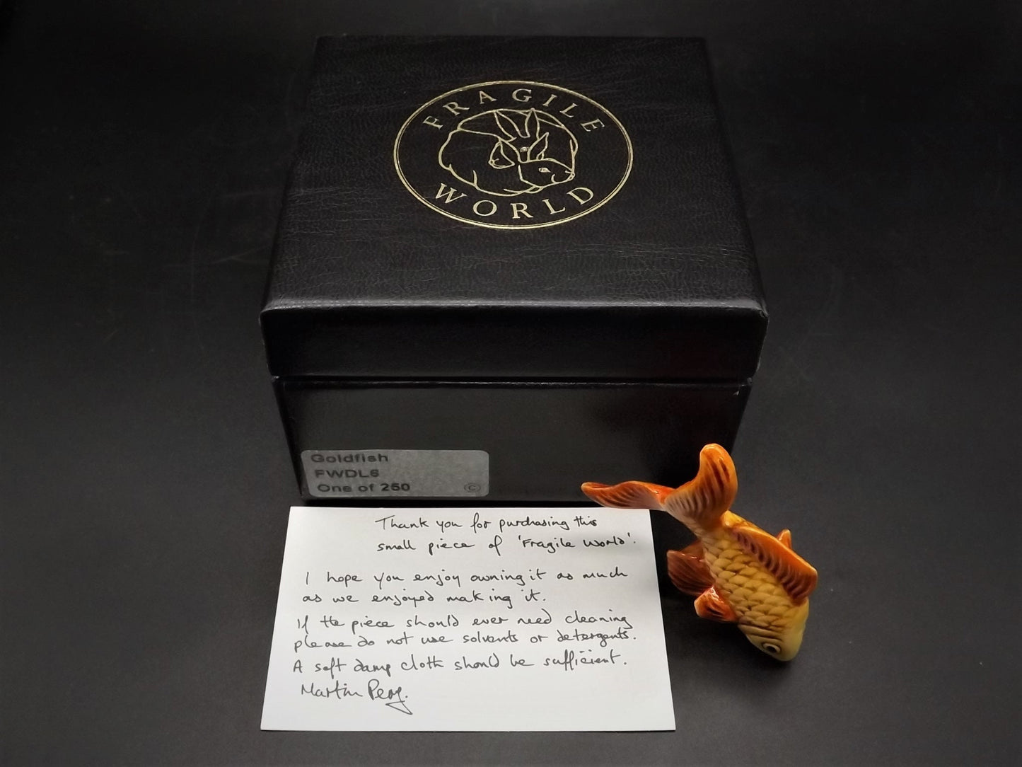 Fragile World "Goldfish" Figurine by Martin Perry Studios. Limited Edition to only 250 pieces with original box and COA. Excellent!