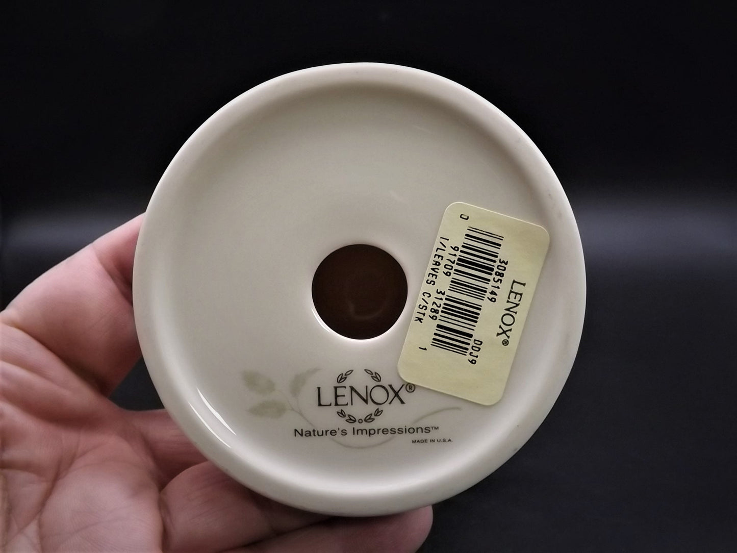 Vintage Lenox "Nature's Impressions" Pillar Candle stand. Excellent condition no box.