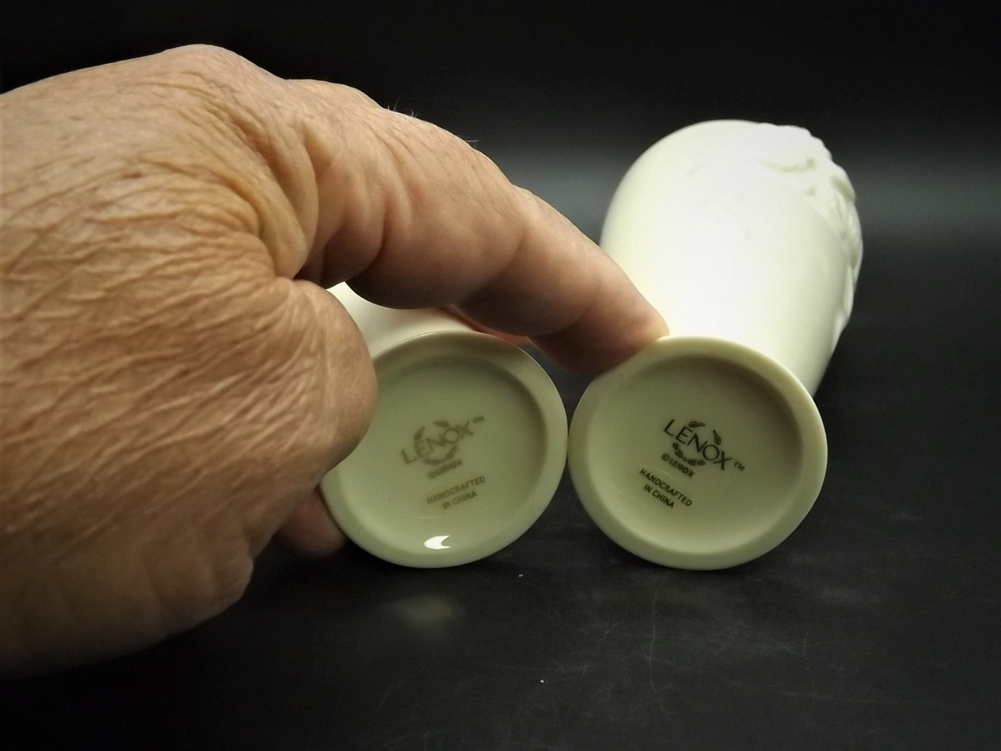 Vintage Lenox "Roses" pair of porcelain bud vases. Excellent condition no box.