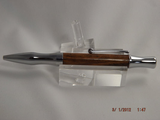 Handmade Chechen Wood Pen: Chrome Virage Style