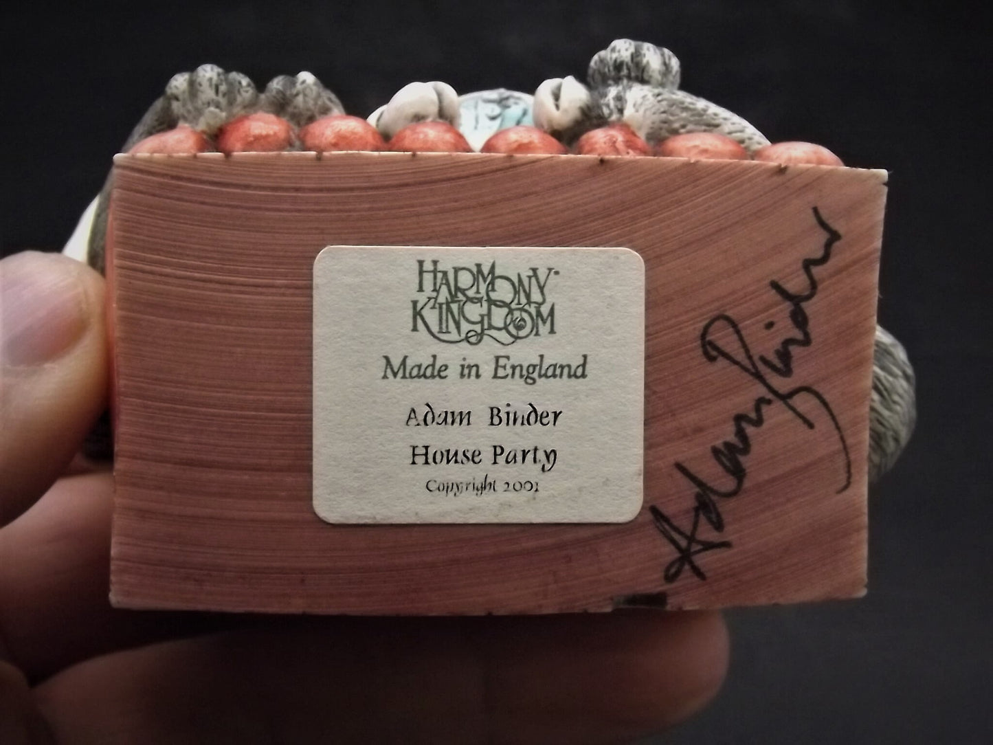 Retired Harmony Kingdom "House Party" piece Excellent condition with original box. Full Autograph!