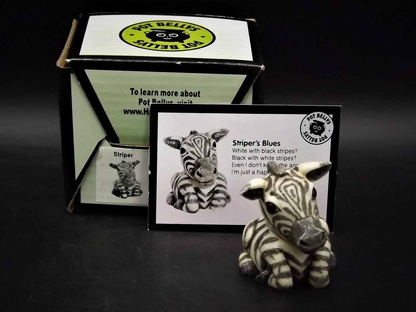 Harmony Kingdom Pot Bellys "Striper" Zebra Figurine with original box and COA. Excellent condition!