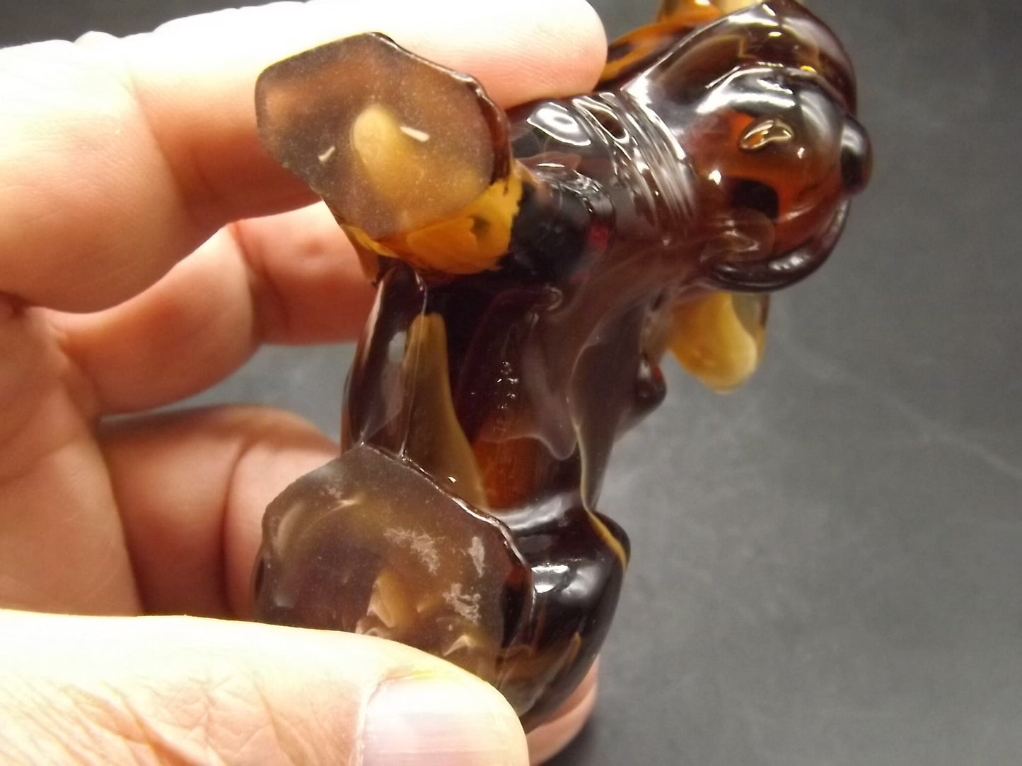 Vintage Imperial Glass Caramel Slag end of day Puppy excellent condition.
