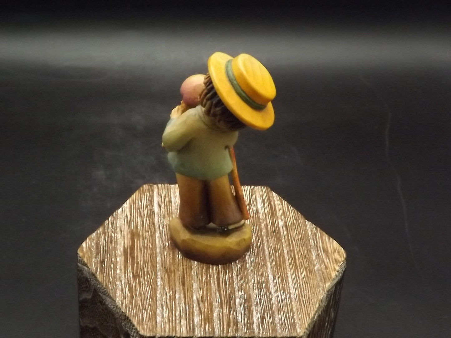 Vintage Anri Wood Figurine: "Summer Time" Boy with Ice Cream, Juan Ferrandiz Design