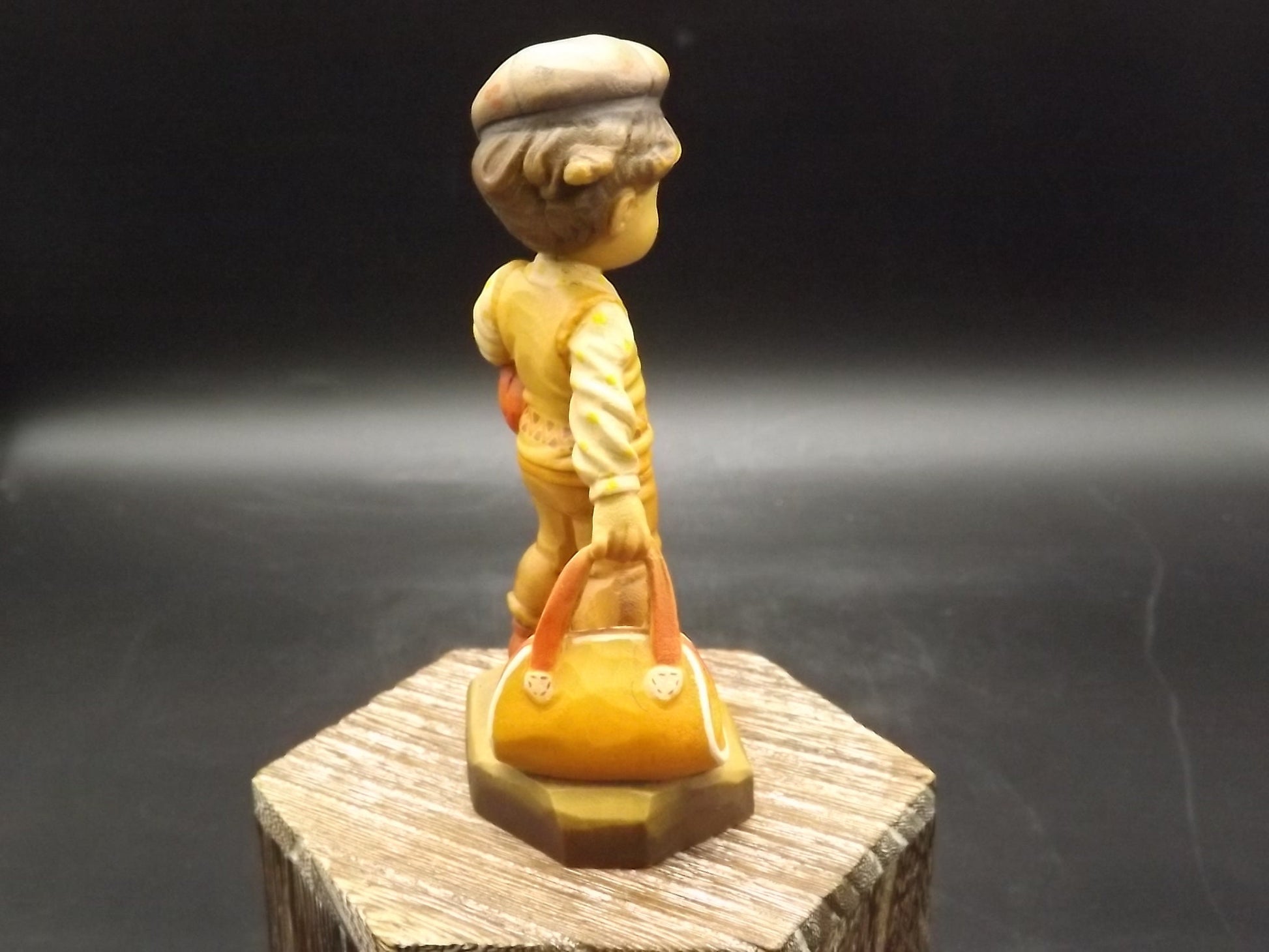 Vintage Anri Wood Figurine: "Shooting Hoops" by Sarah Kay, Limited Edition