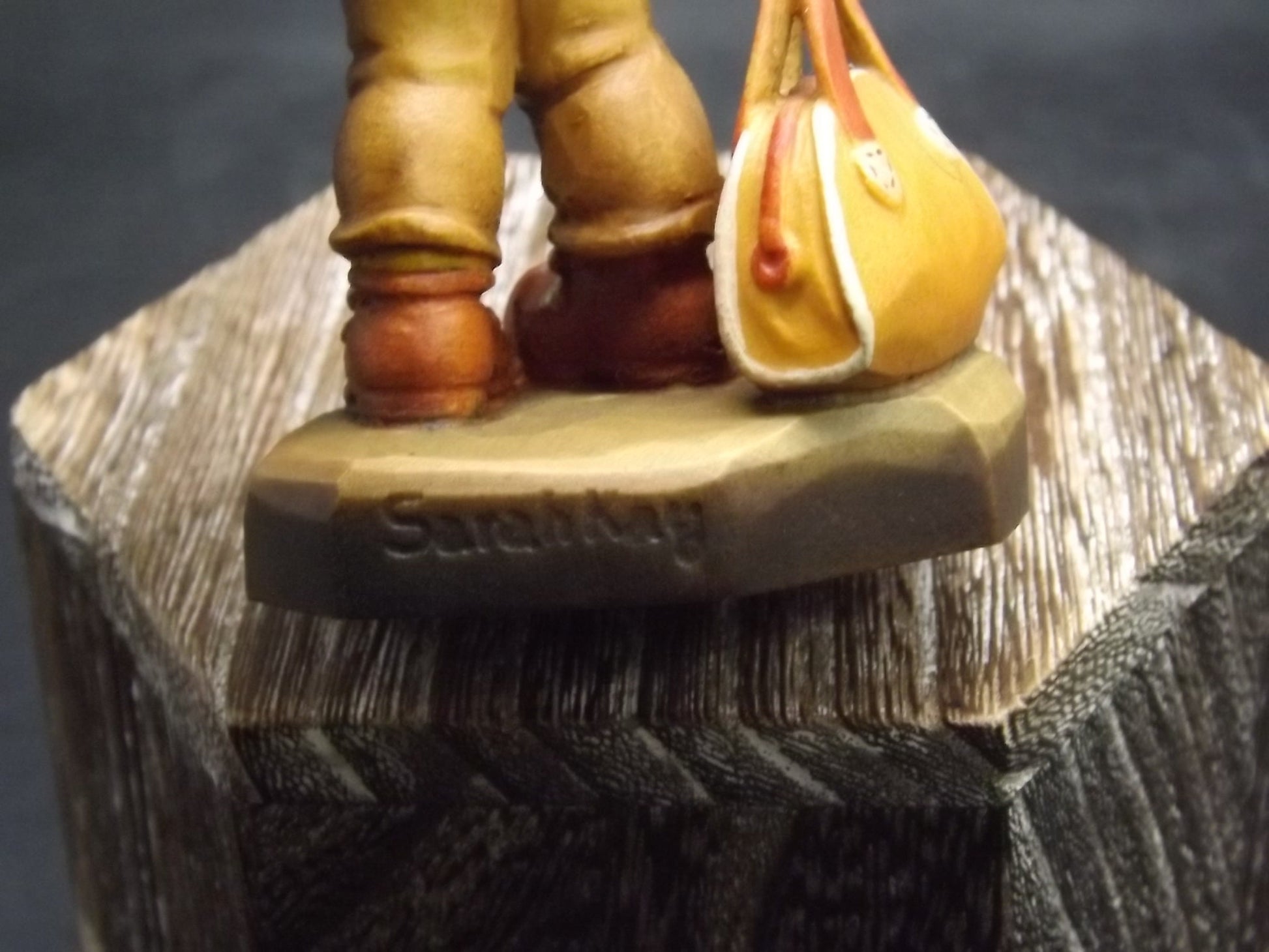 Vintage Anri Wood Figurine: "Shooting Hoops" by Sarah Kay, Limited Edition