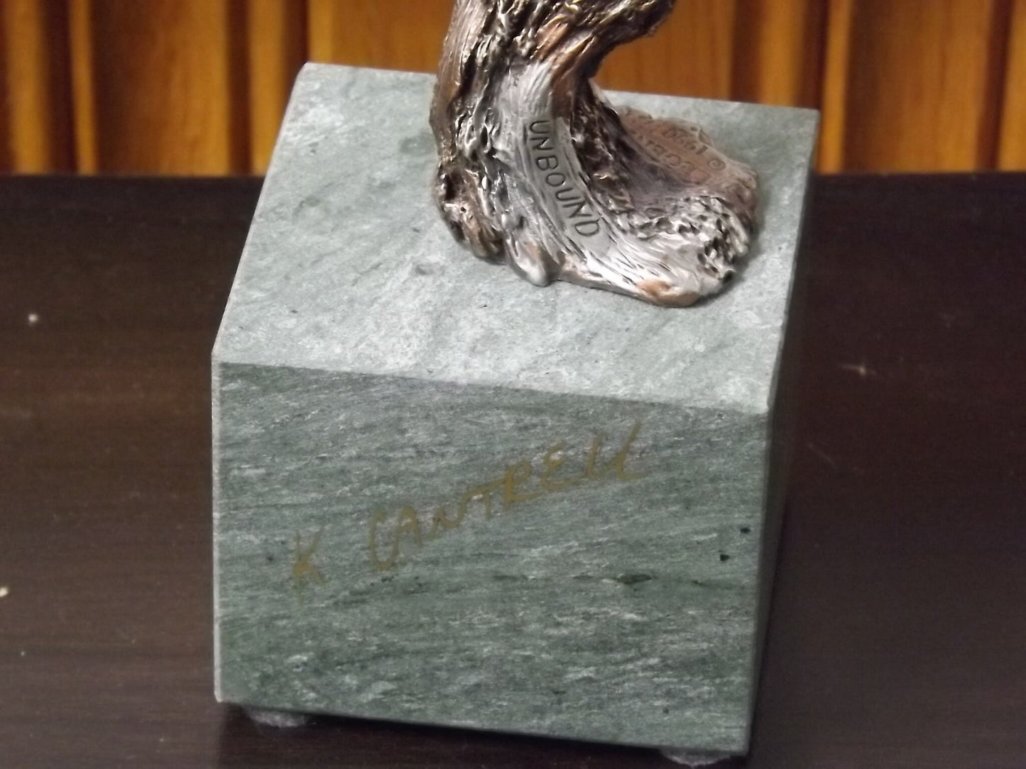 Vintage Kitty Cantrell Eagle Sculpture: Legends Mixed Media Art on Marble