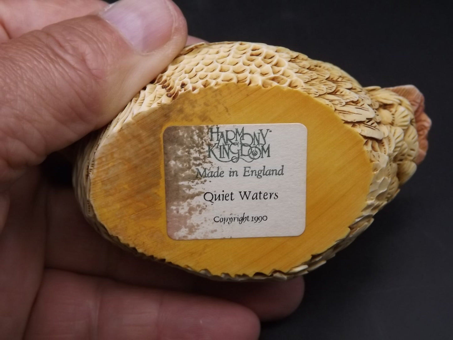 Retired 1990 Harmony Kingdom Duck Figurine: Quiet Waters Treasure Jest