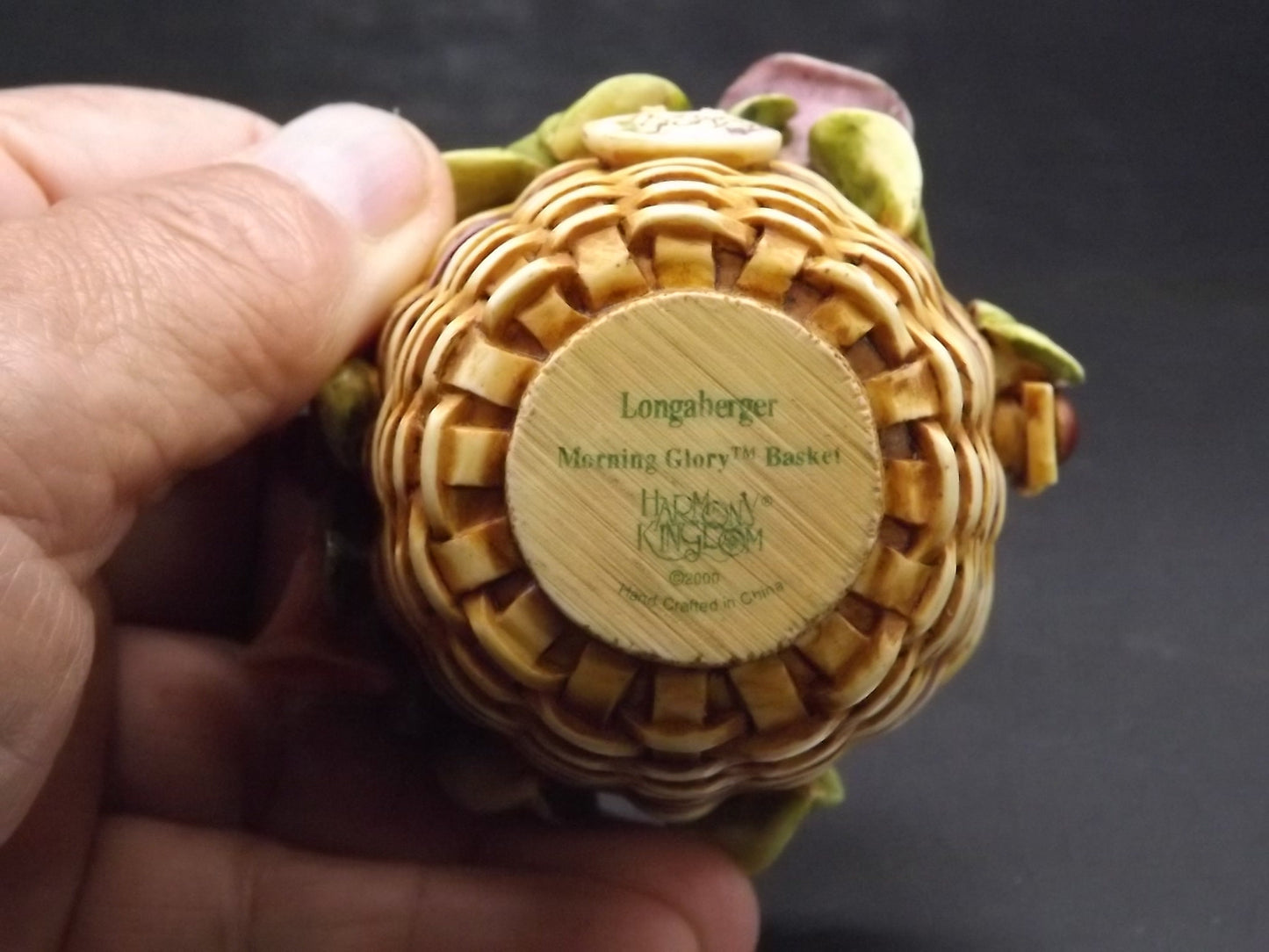 Harmony Kingdom Garden Longaberger "Morning Glory" Jest Basket Figurine HGXLG2 with original box. Excellent condition. Artist Signed