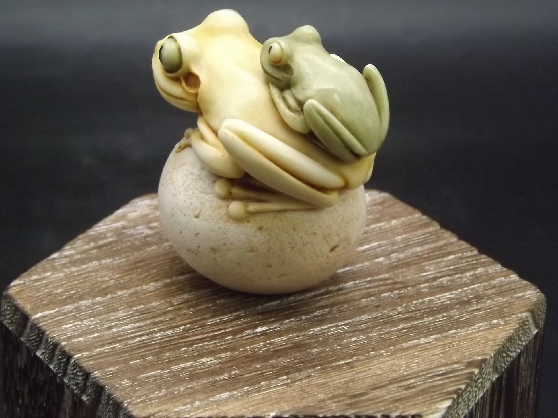 Adam Binder Netsuke series "S. Leapfrog". With original box and COA. Excellent shape limited edition #21/150.