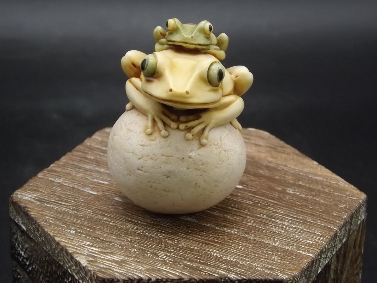 Adam Binder Netsuke series "S. Leapfrog". With original box and COA. Excellent shape limited edition #21/150.