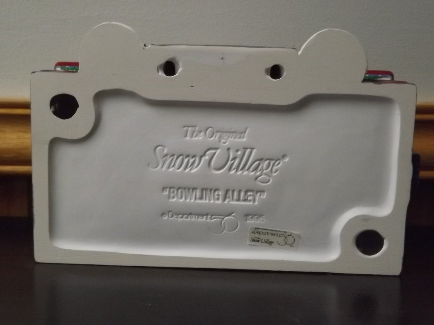 Vintage 1995 Snow Village Bowling Alley Figurine with Box