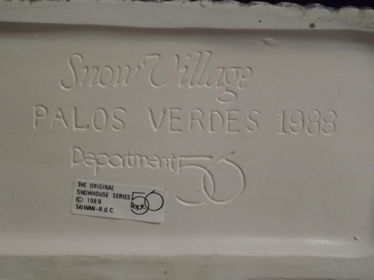 Vintage 1988 Snow Village "Palos Verdes" Illuminated House Figurine (With Box & COA)