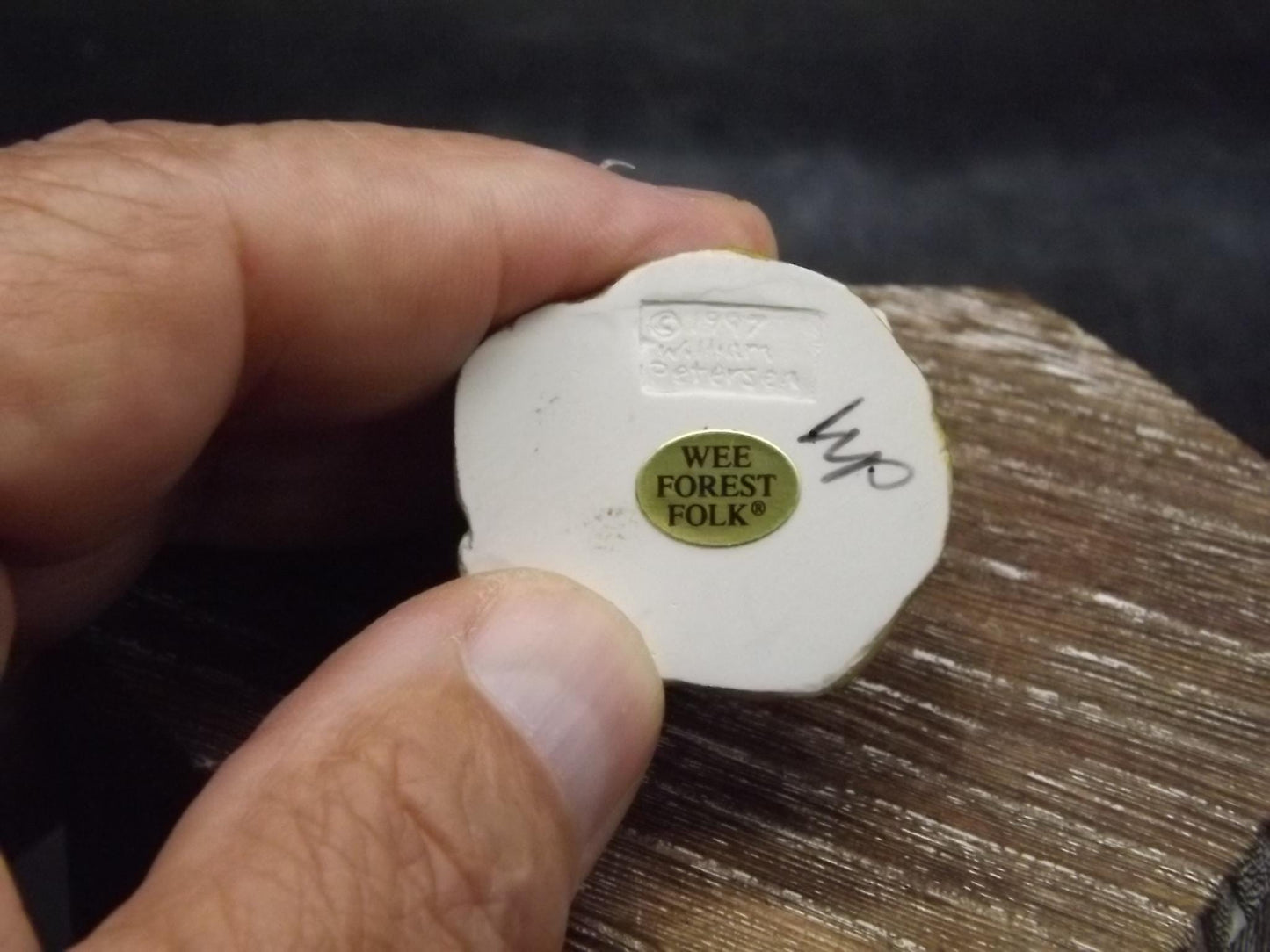 Vintage Wee Forest Folk Figurine: "A Big Hug" Mouse Miniature