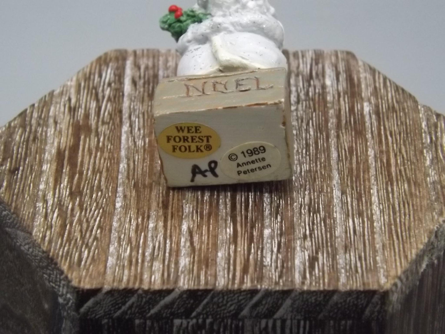 Vintage Wee Forest Folk Father Chris-Mouse Figurine: 1989 Hand-Painted Christmas Mouse