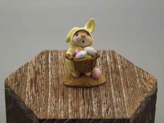 Vintage Wee Forest Folk Mouse: Easter Bunny Costume, Hand Painted Miniature