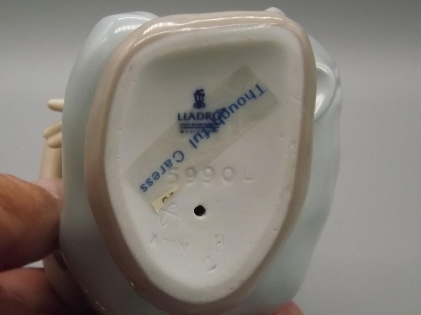 Vintage Lladro "Thoughtful Caress" Figurine: Girl with her doll, #5990 (1993, with Box)