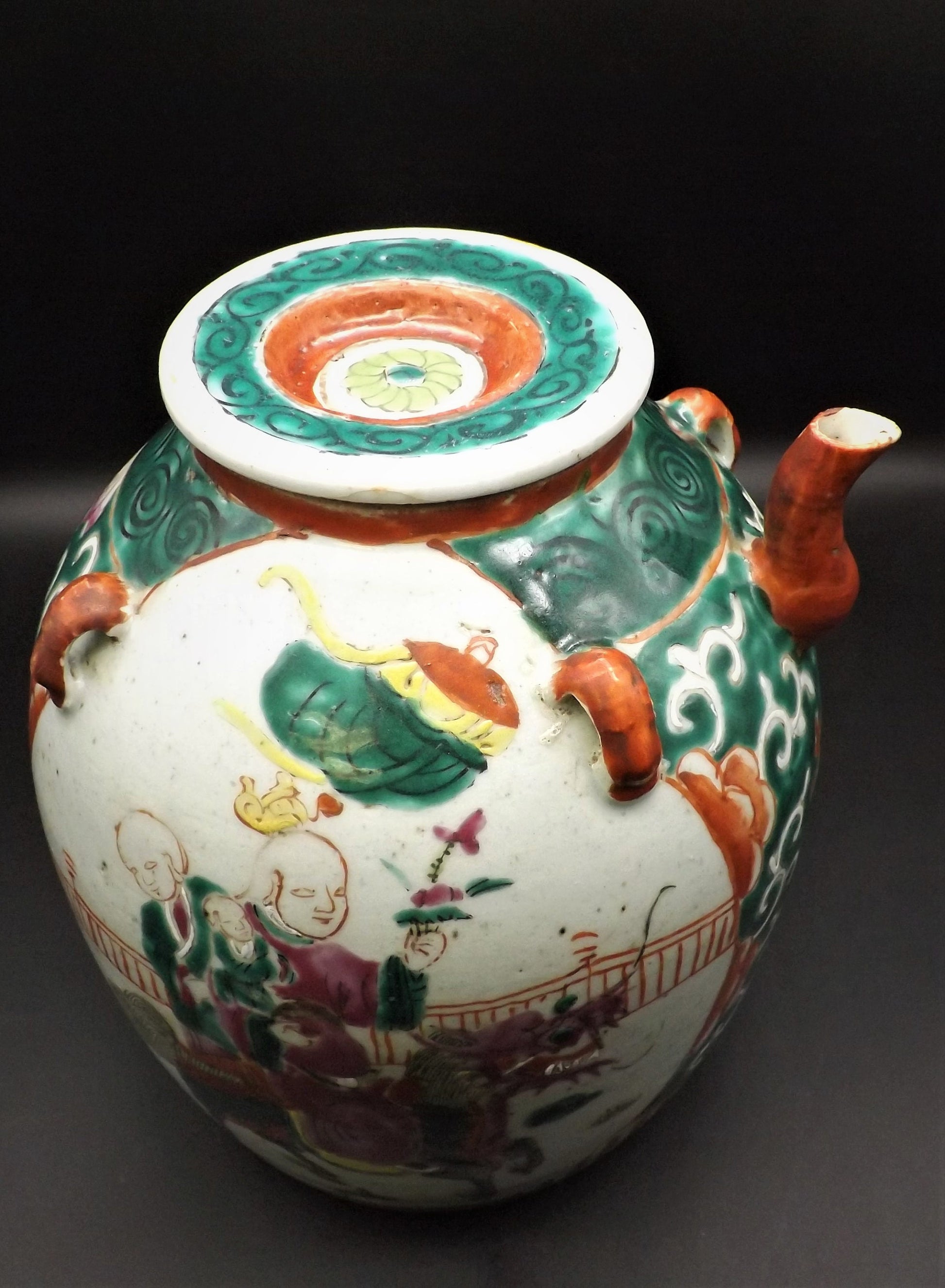 Closeout Sale! Qing Dynasty hanging Pottery Tea/Wine pot with Certificate of Antiquity.