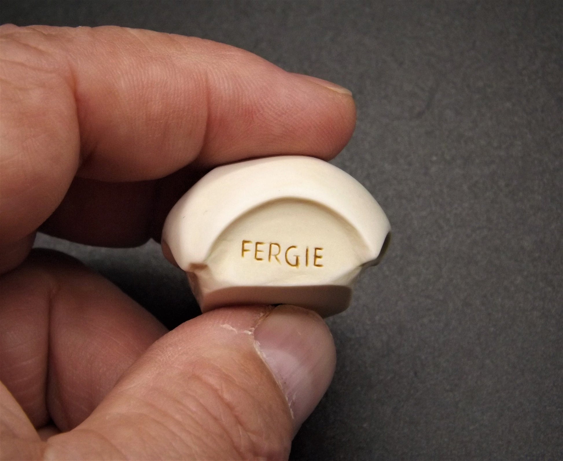 Retired 2000 Harmony Kingdom "Fergie '" Roly Poly Jest Figurine TJRPRA without original box. Excellent condition.