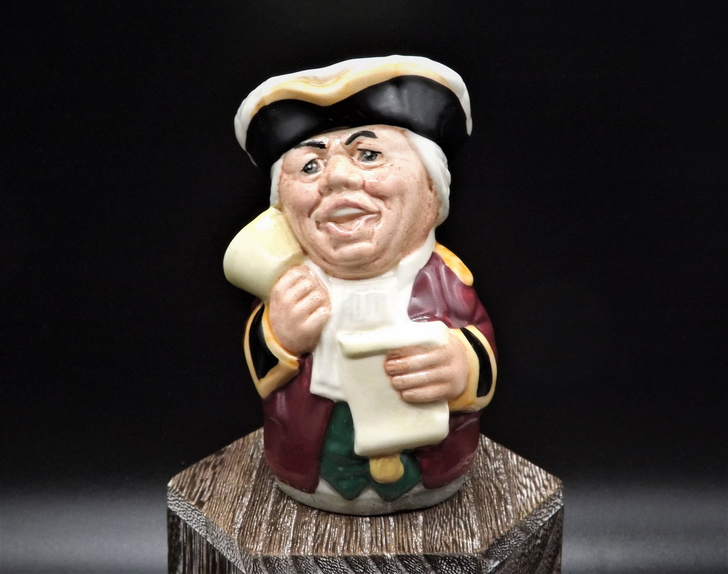 Closeout Sale! Vintage 1983 Royal Doulton Doultonville Collection D-6713 Mr. Tonsil The Town Crier Toby Jug. Excellent condition no box.