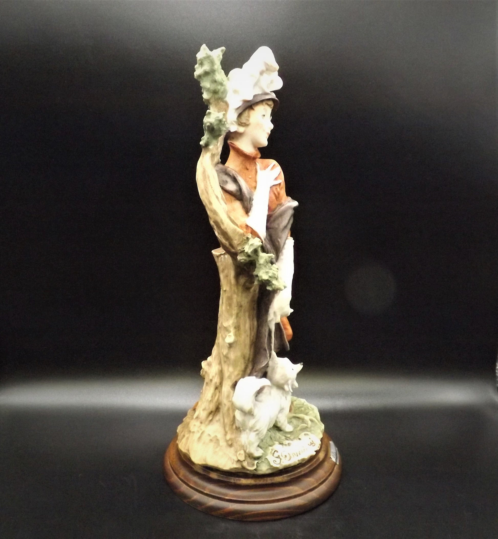 Giuseppe Armani Porcelain Figurine: Lady with Dog, Florence Italy