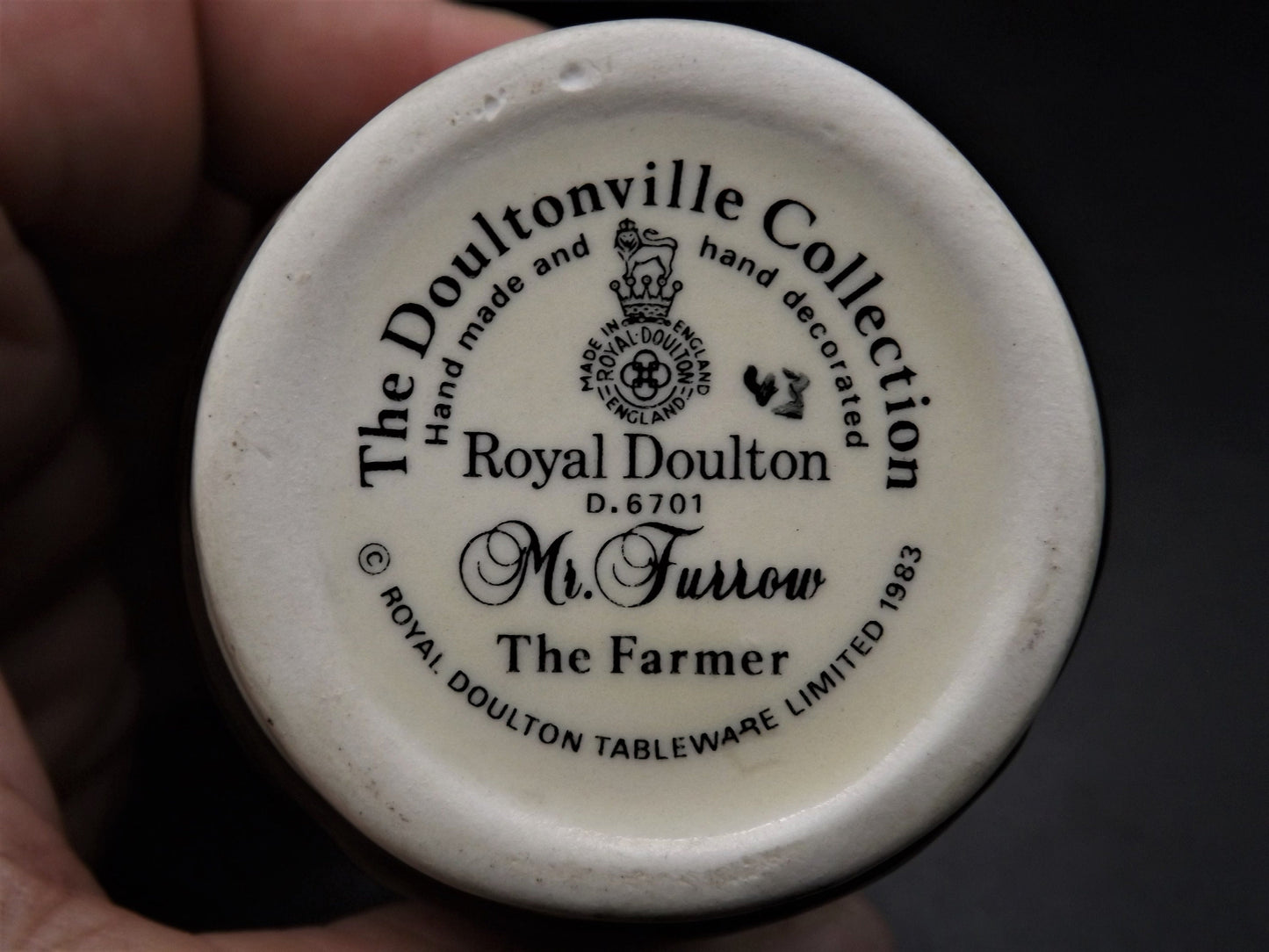 Closeout Sale! Vintage 1983 Royal Doulton Doultonville Collection Toby Jug D-6701 Mr. Furrow The Farmer. Excellent condition no box.