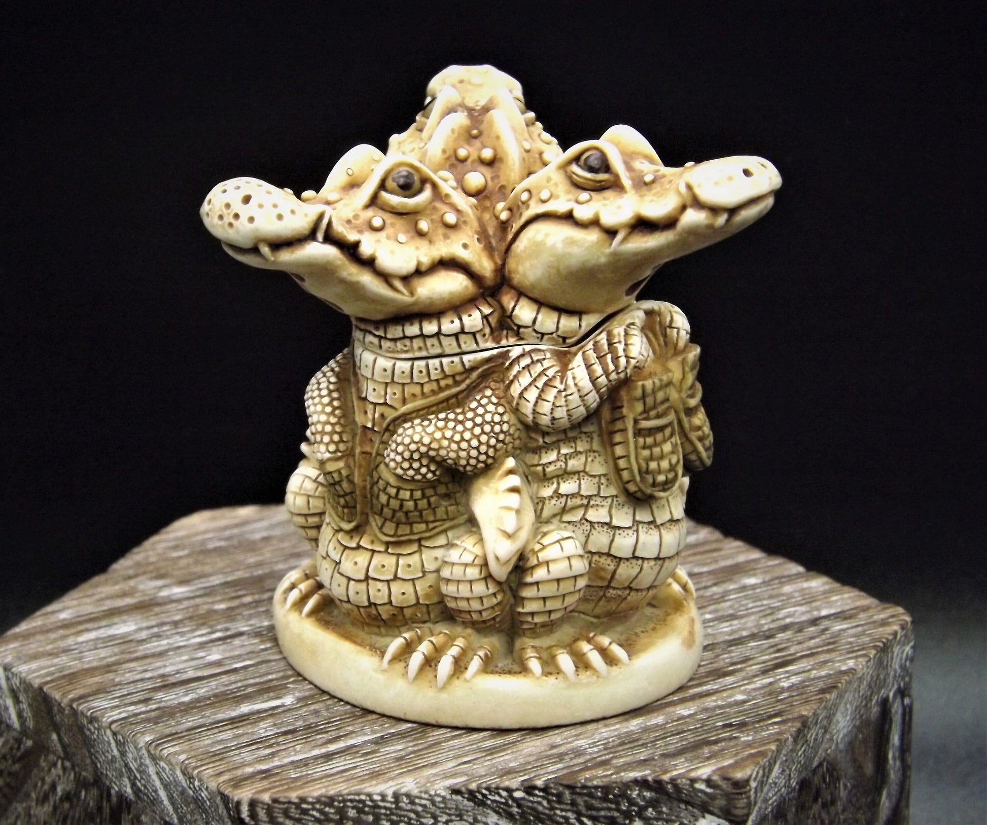 Harmony Kingdom "Designed to Kill" Treasure Jest Alligators or Crocodiles group. Retired with box.