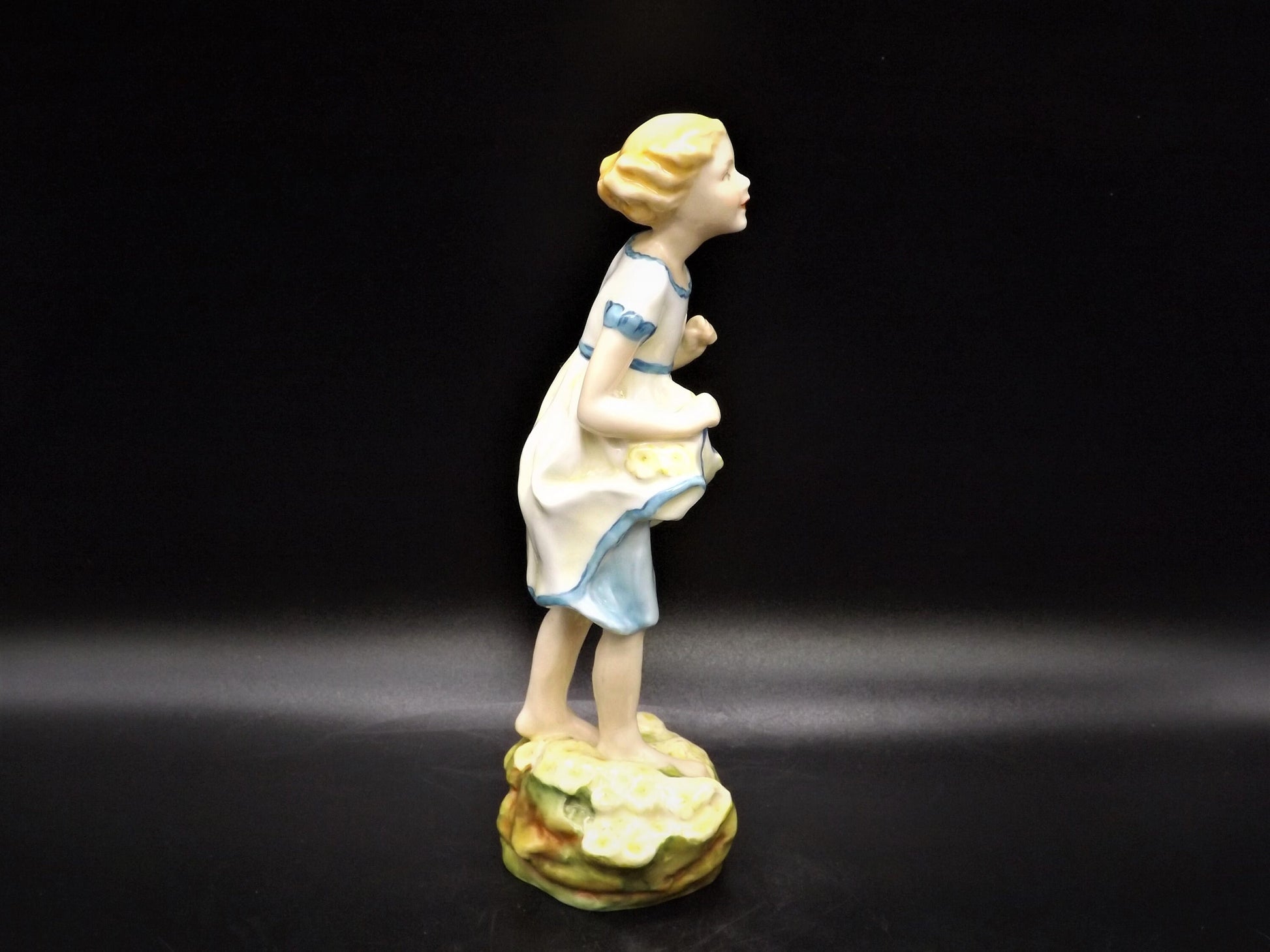 Vintage Royal Worcester Figurine: The First Cuckoo, Rare Colorway