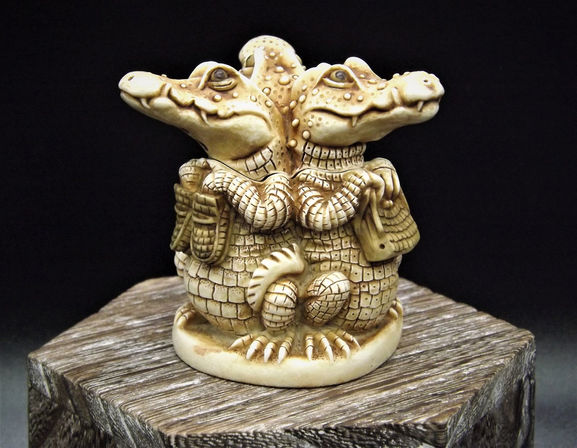 Harmony Kingdom "Designed to Kill" Treasure Jest Alligators or Crocodiles group. Retired with box.