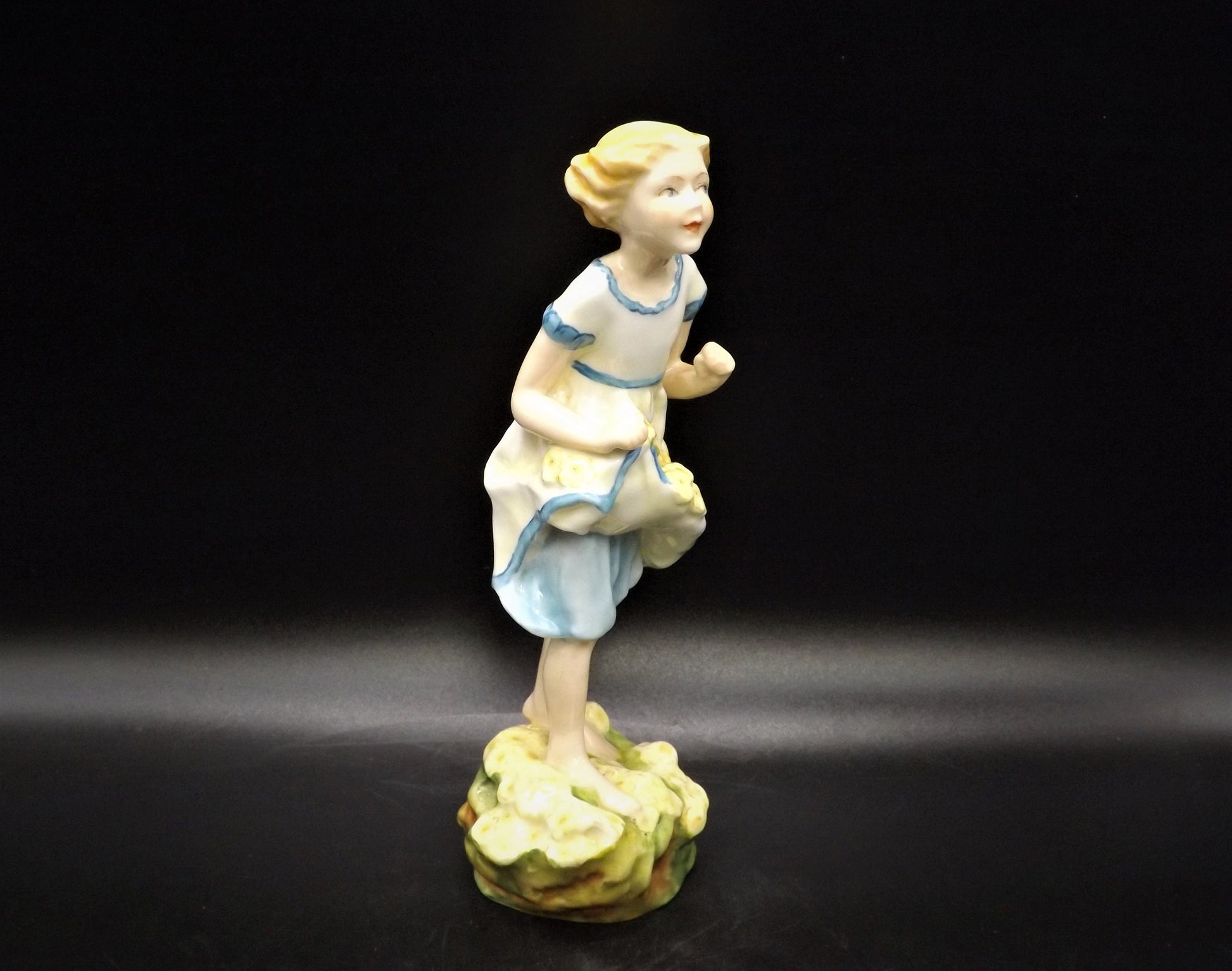 Vintage Royal Worcester Figurine: The First Cuckoo, Rare Colorway
