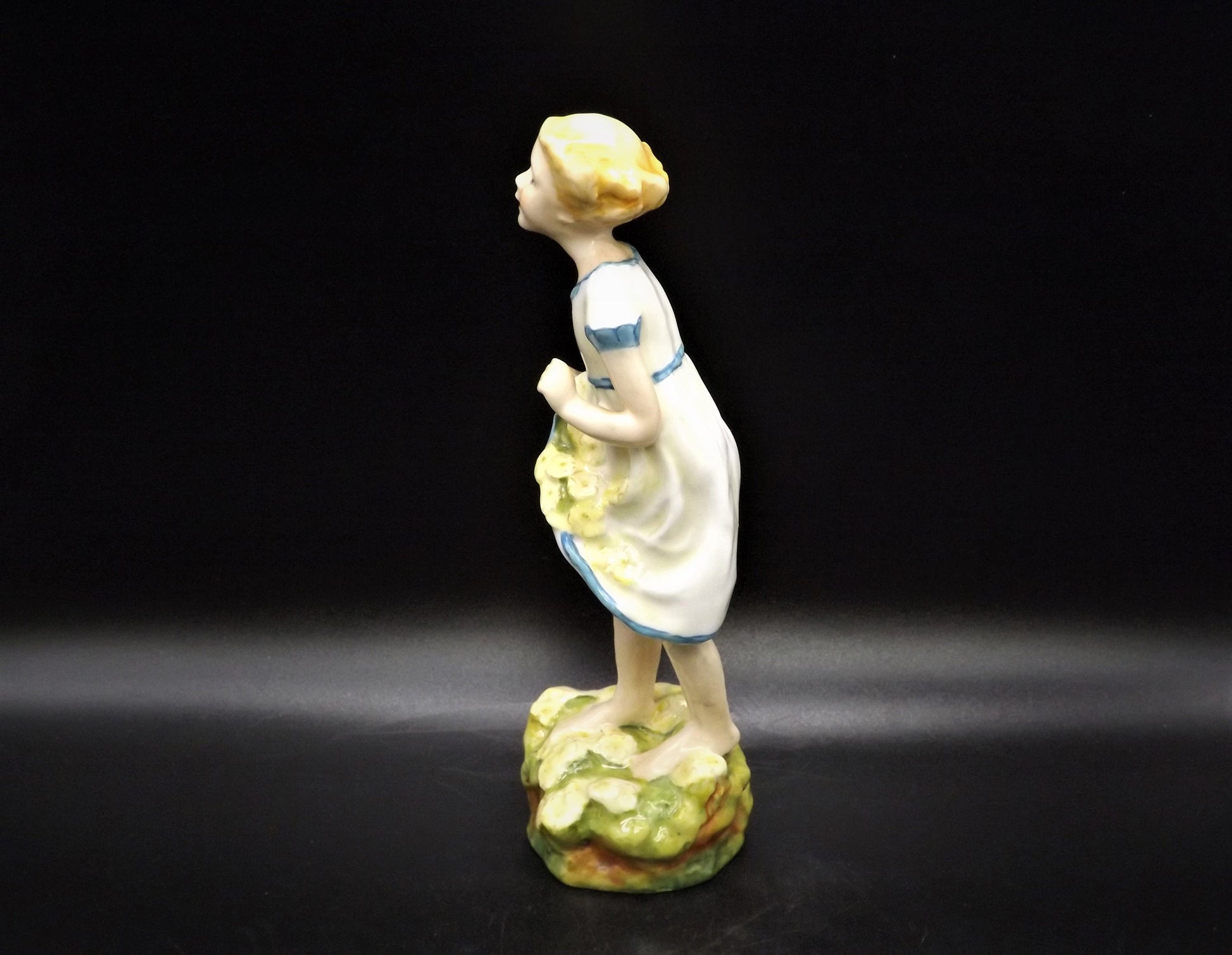 Vintage Royal Worcester Figurine: The First Cuckoo, Rare Colorway