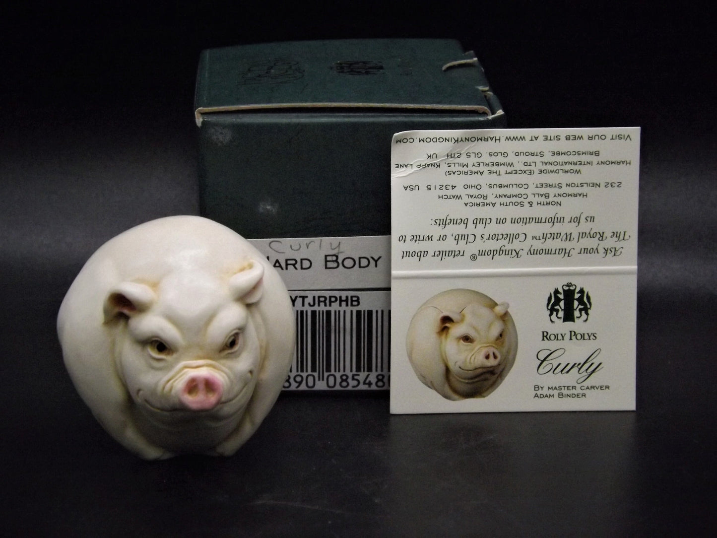 Harmony Kingdom Roly Poly 'Curly' Pig Figurine - Retired