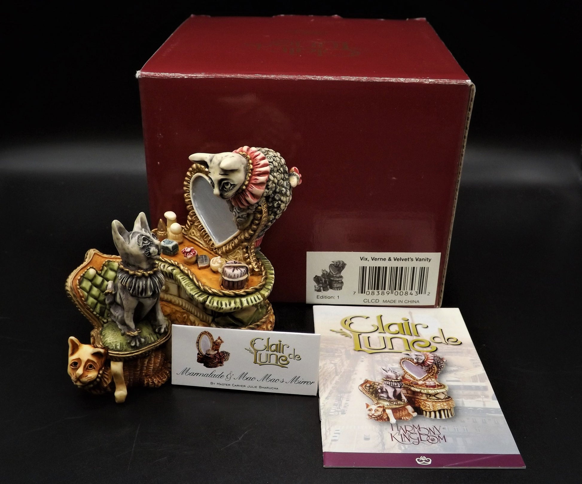 Harmony Kingdom Clair De Lune Marmalade & Mao Mao's Mirror Treasure Jest