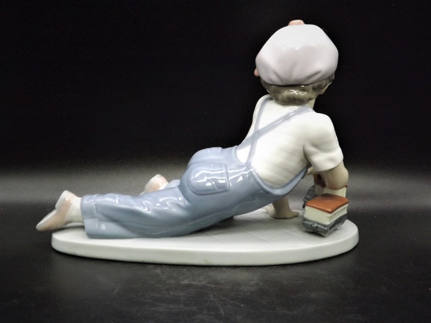 Vintage Lladro Figurine "All Aboard" #7619: Boy with Train