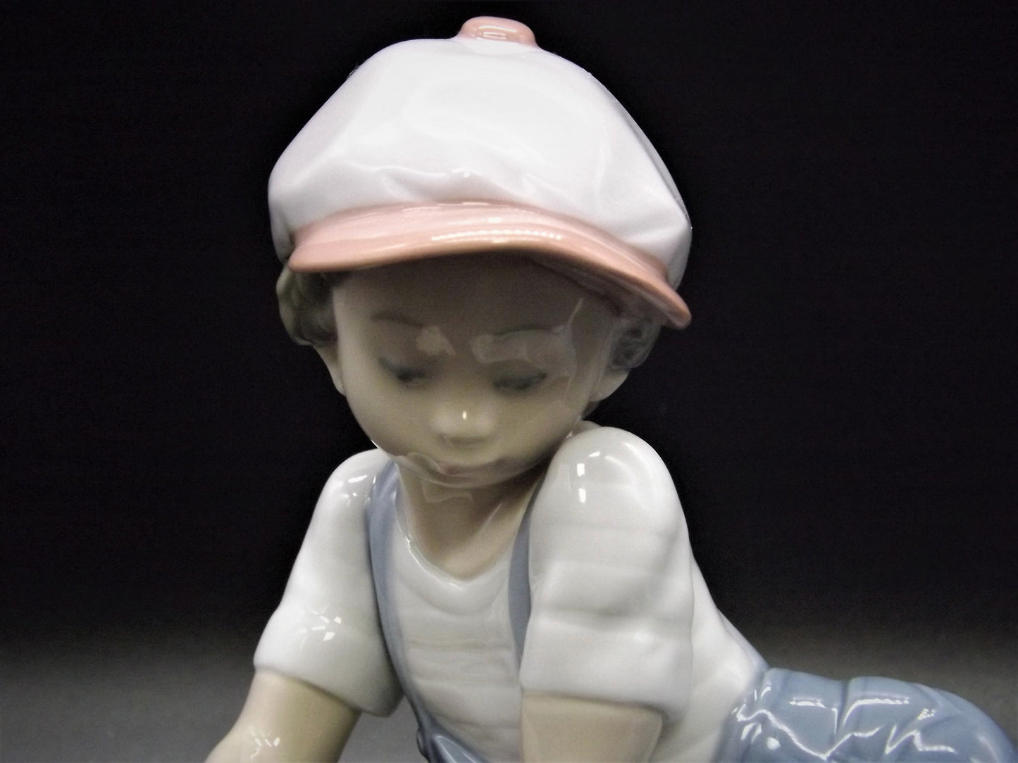 Vintage Lladro Figurine "All Aboard" #7619: Boy with Train