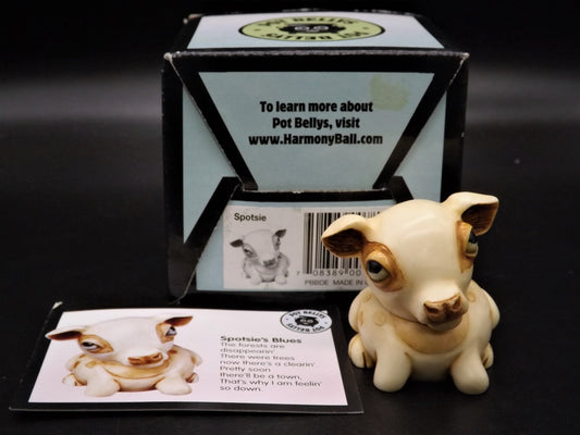 Harmony Kingdom Pot Bellys "Spotsie" Cow Figurine with original box and COA. Excellent condition!