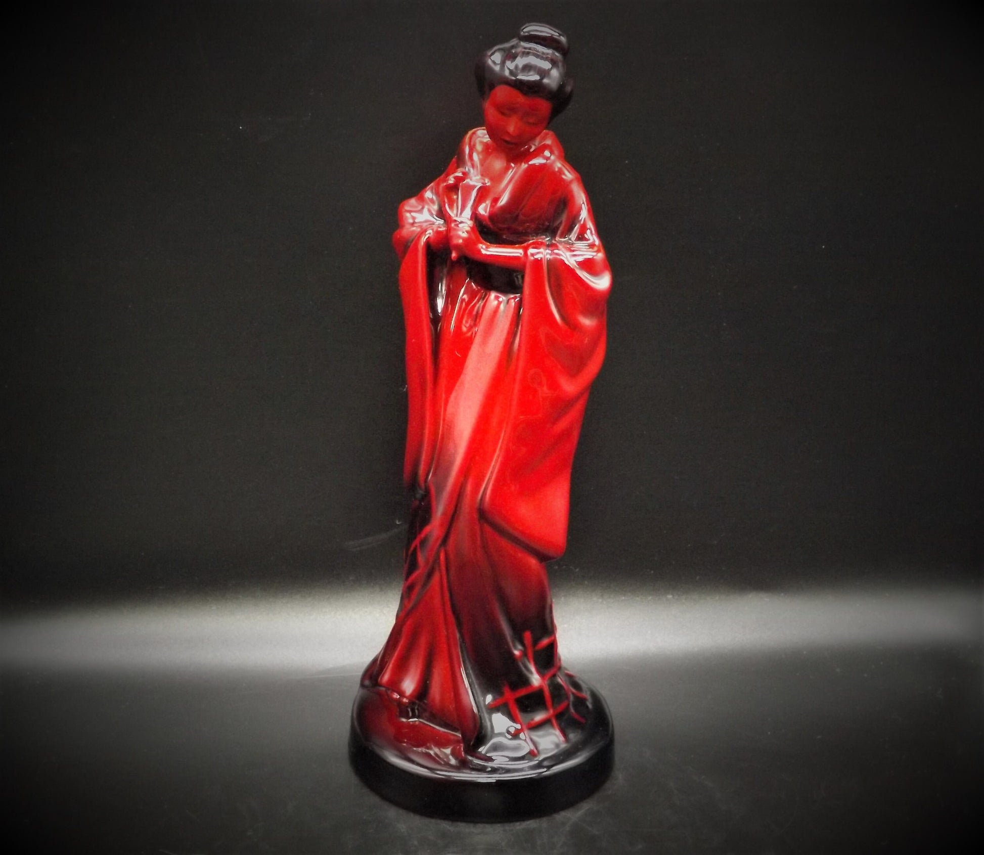 Vintage Royal Doulton Flambé Geisha Figurine HN 3229, 1989