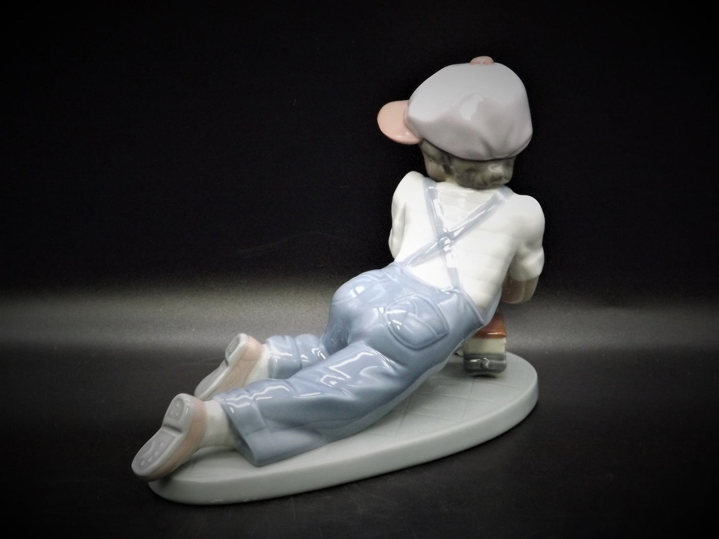 Vintage Lladro "All Aboard" #7619 with original box. Young Boy playing with his trains. Completely intact! Excellent condition!